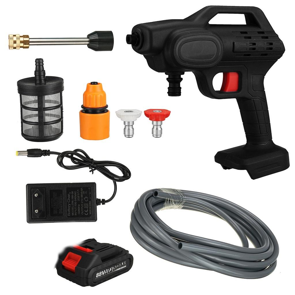 1500W Cordless High Pressure Car Washer Portable Spray Water Nozzle Cleaning Machine for 88VF Battery