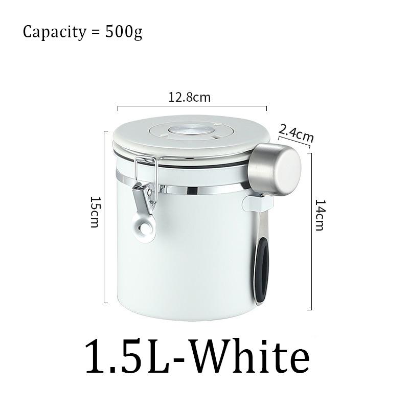 Stainless Steel Coffee Sealed Can Coffee Bean Storage Can with Date Tracker with Spoon One Way Exhaust Preservate Cafe Use