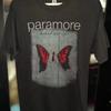 Camiseta da Banda Paramore Novo Olho Anos 90 Padrão Preto Camisetas Estampadas Algodão Retrô Camiseta Casual Solta Gola Redonda Streetwear Unissex