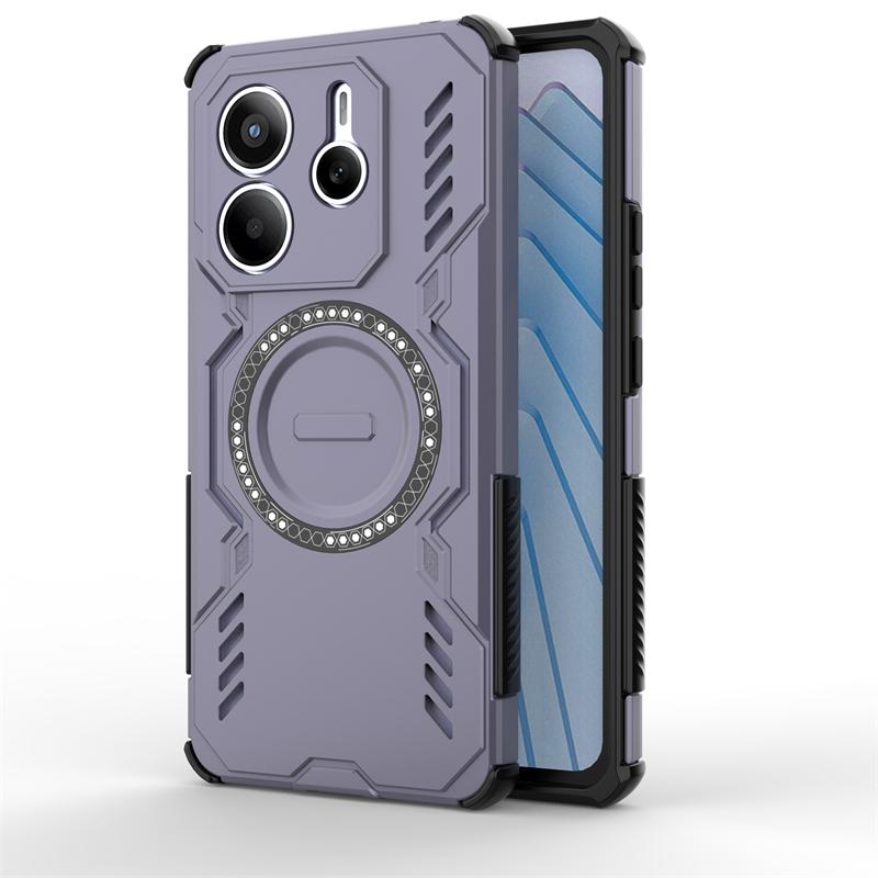 Pancerne etui na Xiaomi Redmi Note 14 5G Magnetyczna adsorpcja Bezprzewodowe ładowanie Pokrowiec Etui Redmi Note 14 na Redmi Note 14 5G