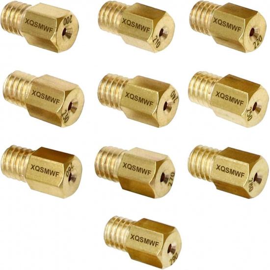 

XQSM 10pcs Hex Type Main Jets 200-290 Compatible with MIKUNI VM/TM/TMX 200 210 220 230 240 250 260 270 280 290