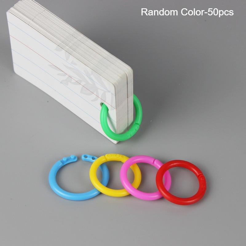 50pcs Double-Button Loose-leaf Binder Ring Hole Puncher Buckle Ring Notebook Binder Plastic Ring For Notebook Office Asseccories