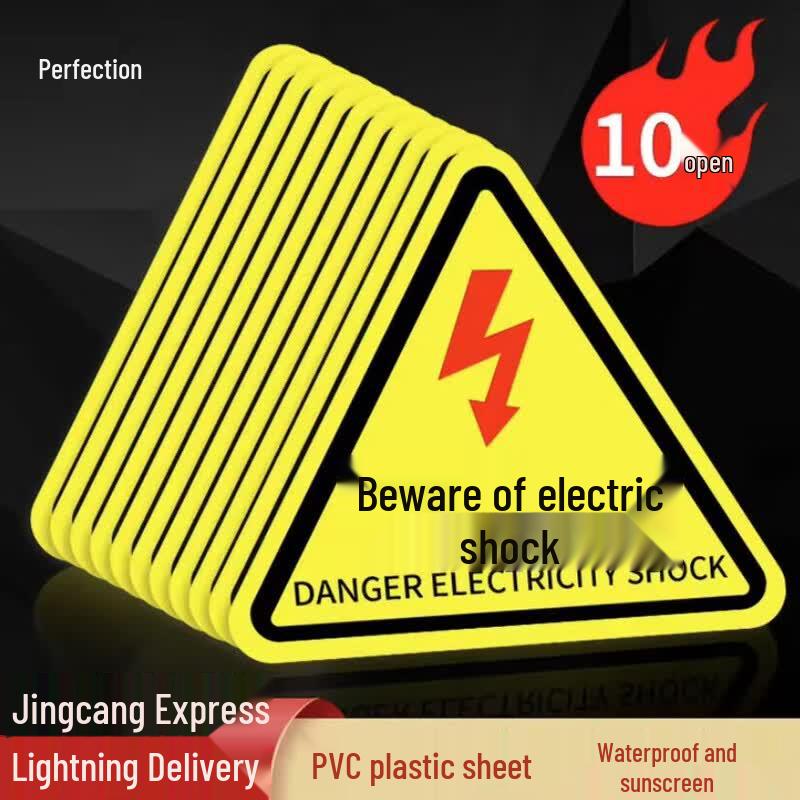 Zhenhao PVC Triangular Safety Warning Stickers 8x8cm