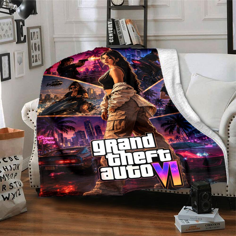 Grand Theft Auto Blanket Comfortable Suitable for Office Chair Bed All-Season Use Modern Gifts For Family Or Friends