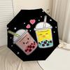 1pc Bubble Tea Pattern Umbrella Design Automatic Opening and Closing Umbrella, High-quality Travel Umbrella,  C1128094