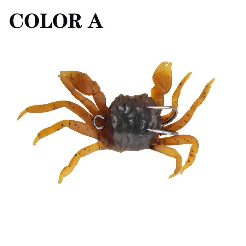 ALASICKA 5-10 pezzi 8/10 cm Esca Granchio Simulazione 3D Esca Granchio Artificiale Esca Morbida Persico Scorfano Merluzzo Amo da Pesca in Mare Attrezzatura Strumento