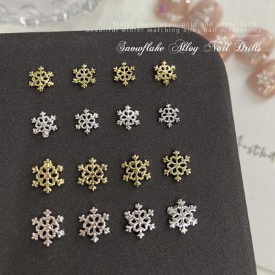 10-teiliges Schneeflocken-Nagelkunst-Ornament-Set: Gold- & Silbermetall Strass-Accessoires für Winter und Herbst