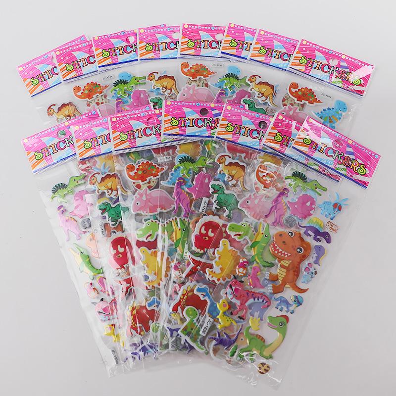 10Sheets 3D Bubble Stickers Cartoon Animal Cars Sticker Kids Boy Girl Birthday Party Favors Pinata Fillers Scrapbooking Gift Toy