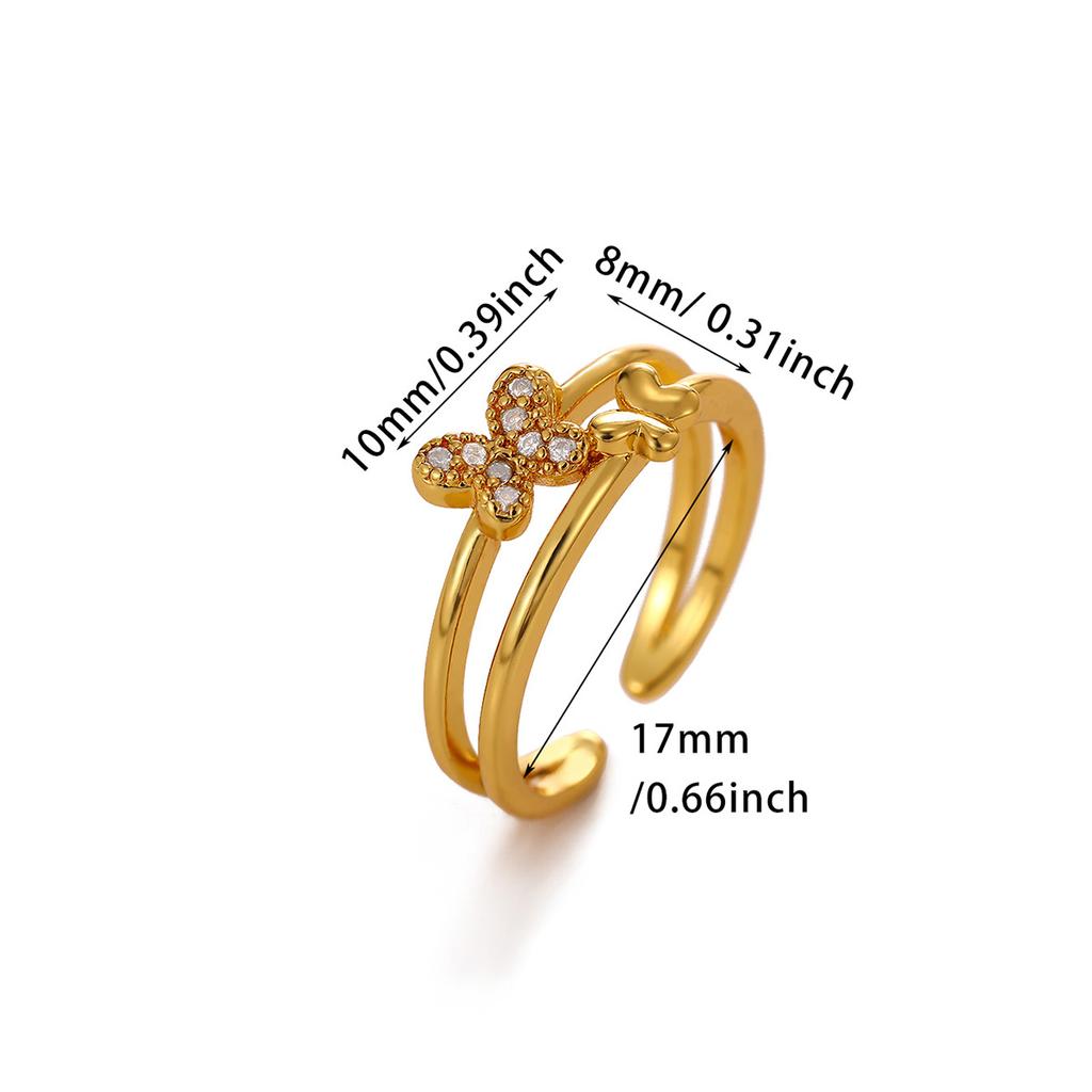 New 2026 Rings For Women Heart Double-Layer Gold Color Anillos Geometric Stars Moon Punk Vintage Ring Party Jewelry Her Gift