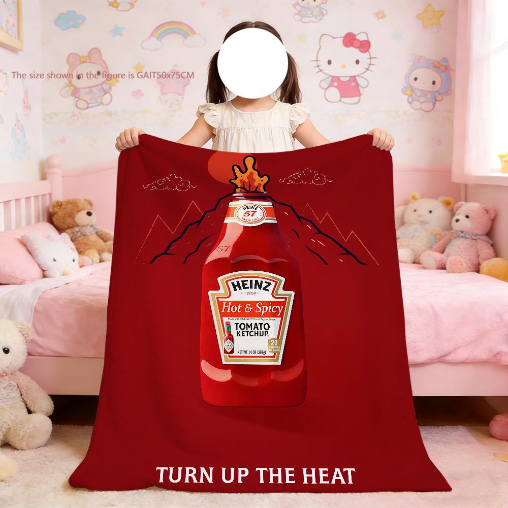 Tomato Red Blanket For Soft Throw Blanket H-Heinz-ES for Picnic Bed Sofa Funny Home Bedroom Cozy Warm Comfortable