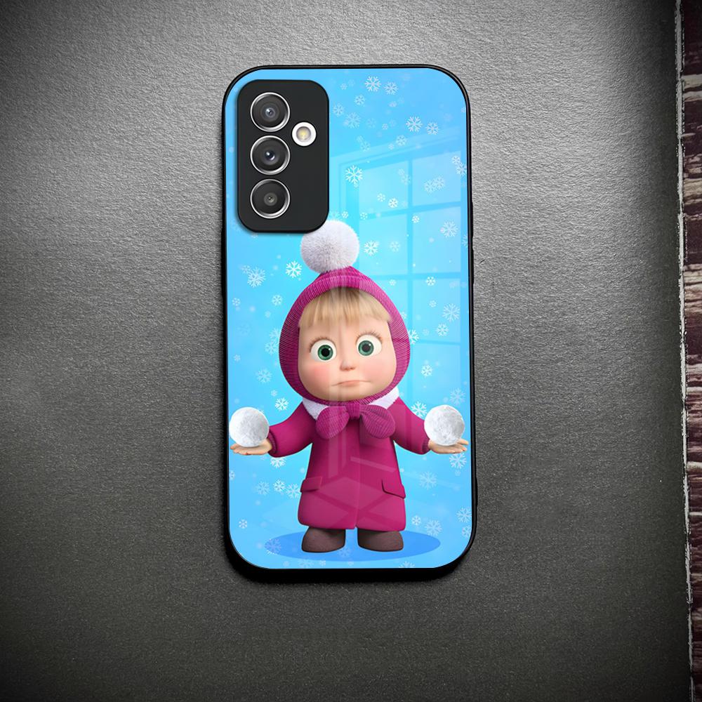 M-Masha Russian Animation B-Bear Phone Case Glass For Samsung Galaxy S23 S25 S24 S21 S22 S20 Ultra Fe Plus A34 A15 A14 Cover