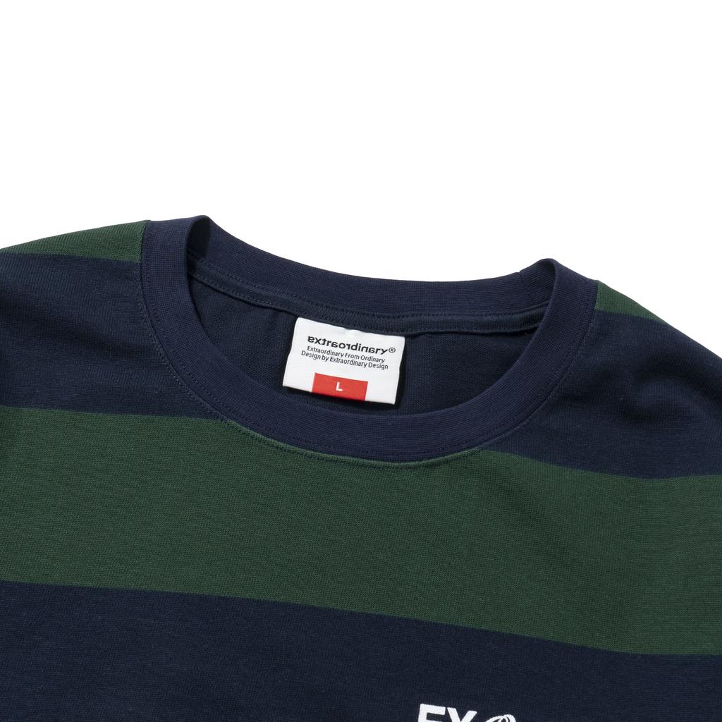 EXTRAORDINARY Bold Stripe Ls Tee Green