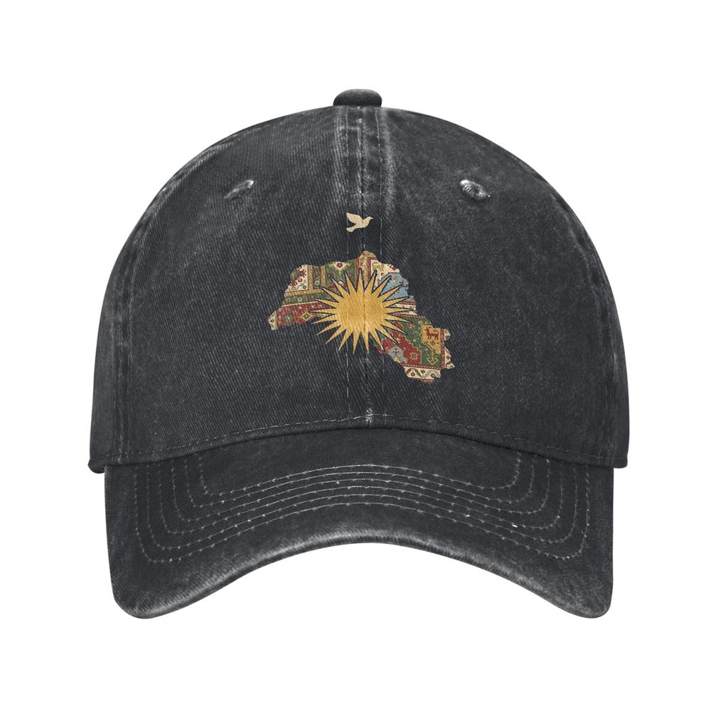 Kurdistan Map Flag Heritage Kurdish Unisex Baseball Caps Culture Ethnic Pride Distressed Washed Hat Outdoor Adjustable Sun Cap