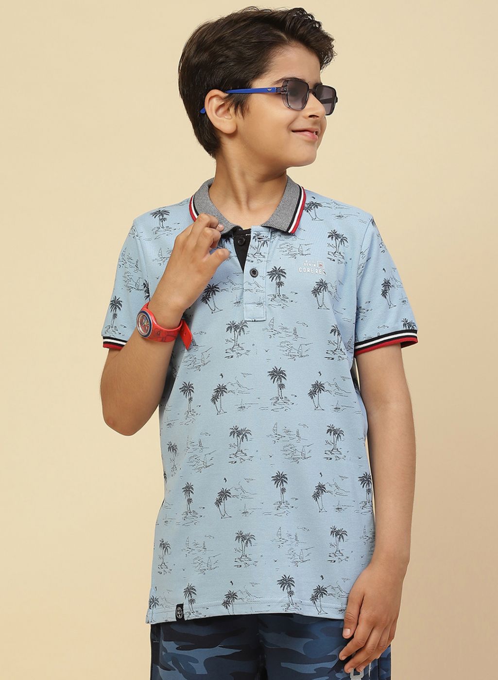 Monte Carlo Boy Regular Fit Blue Tshirt 9-10 Years