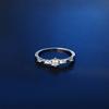 Women Seven Rhinestones Inlaid Wedding Engagement Ring Gift Thin Band