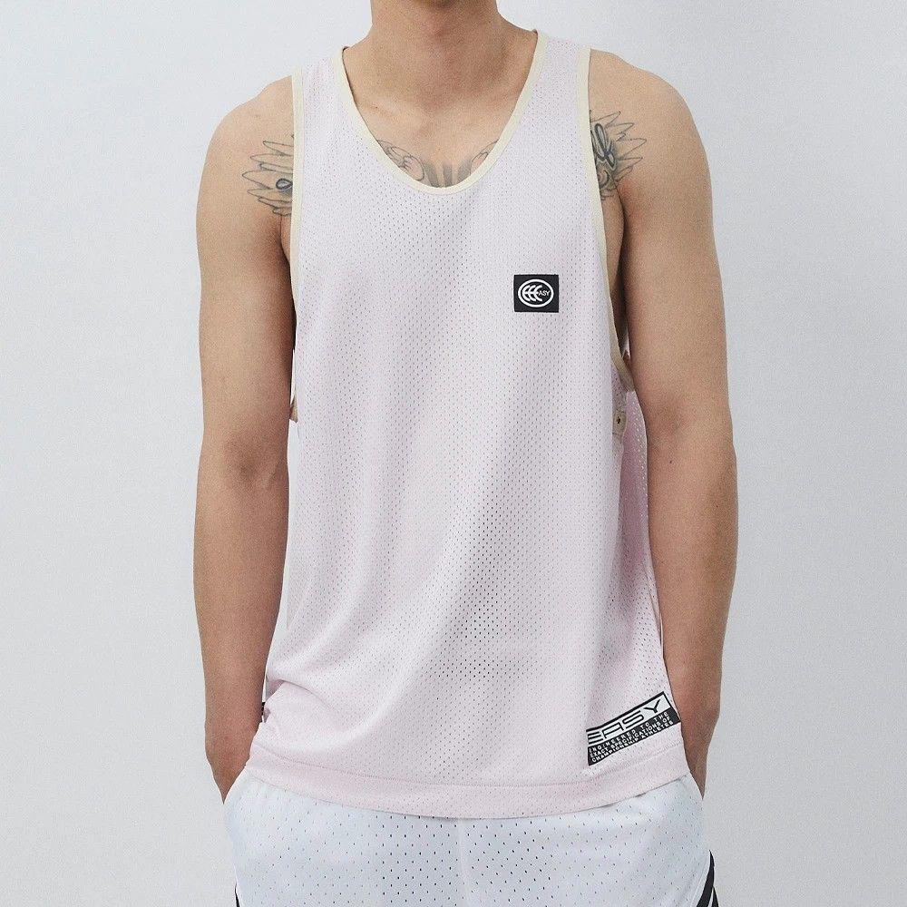 Nike Dri-Fit Logo Print Colorblock Quick-Dry Mesh Round Neck Sleeveless Basketball Tank Top Men Tops Pearl-Pink DX0334-664