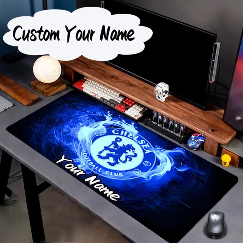 Custom Name Mouse Pad Blue Chelsea Football Club Logo Mouse Pad, Gaming Mouse Pad, Keyboard Pad, Desk Decor for Computer Notebook Fan Birthday Gift