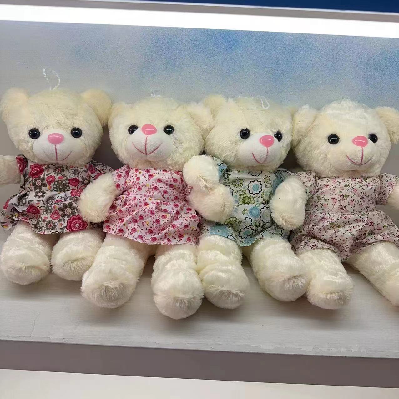 

Плюшевая игрушка мишка с цветочным принтом, одежда для мишки, подарок на день рождения мишки, кукла мишка тедди, кукла мишка в свитере 35cm белый