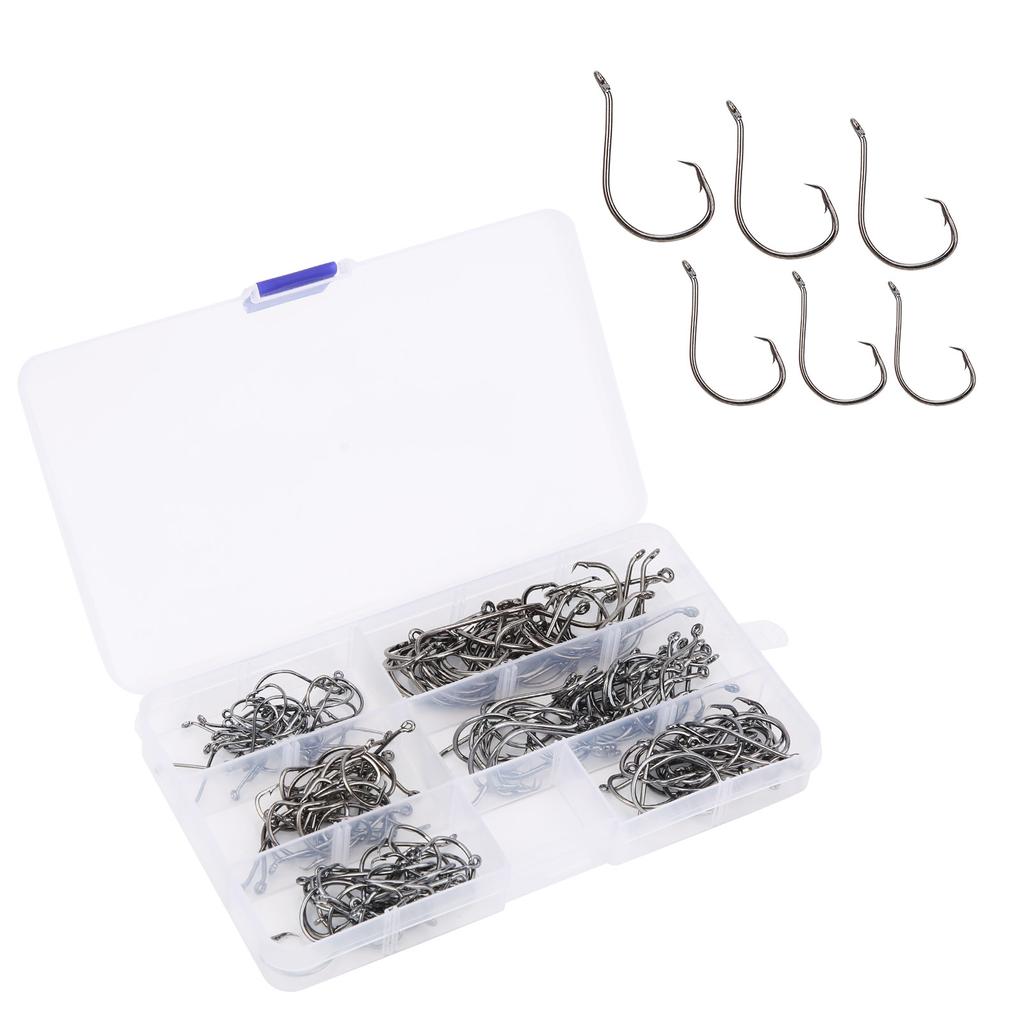 Crank Hook Fishing Hook Set Offset Easy Catch Carbon Steel Fishing Tackles for Soft Lure