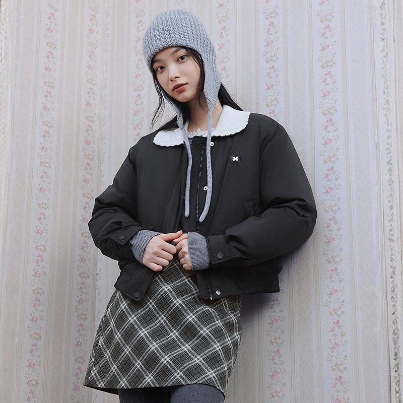 

Ledin Women s Knitted Lace Collar Soft Down Jacket S