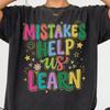 Mistakes Help Us Learn Kindness Graphic Tee, Teacher Gift, Comfort Colors Back To School Shirt, Colorful Doodle Stars Messy Teacher T-shirt