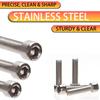 850 PCS Stainless Steel Hexagon Nut and Bolt Combination Set - Including Flat Washer Wrench - M3, M4, M5, M6 Hexagon Head, 4 Spe