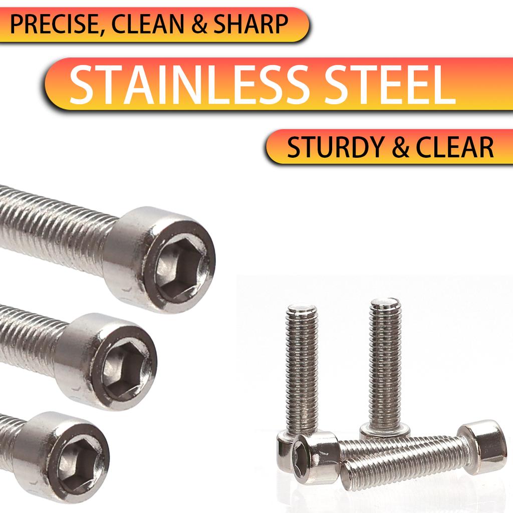 850 PCS Stainless Steel Hexagon Nut and Bolt Combination Set - Including Flat Washer Wrench - M3, M4, M5, M6 Hexagon Head, 4 Spe