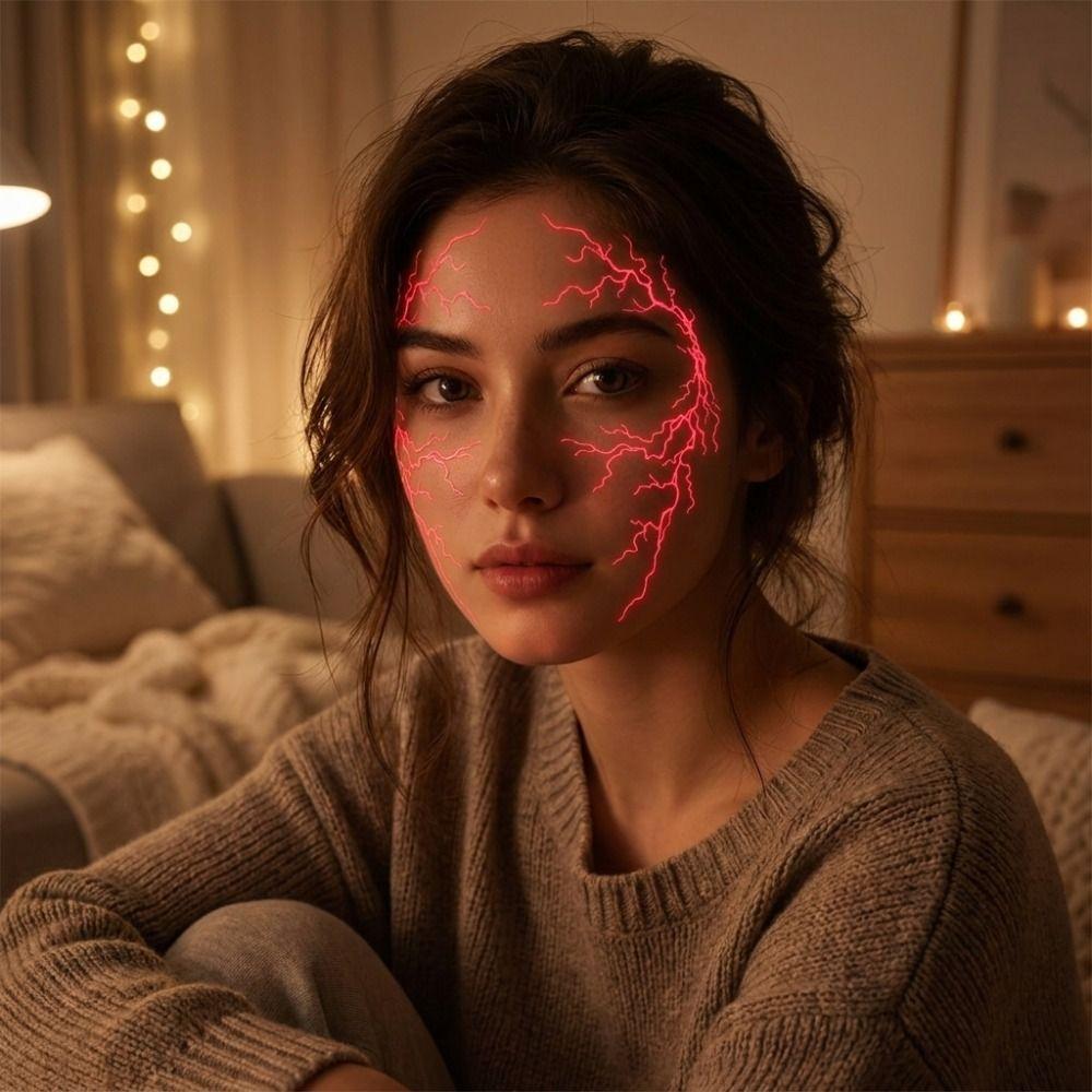 Waterproof Halloween Luminous Face Tattoo Stickers Party Cosplay Temporary Tattoos Men Women