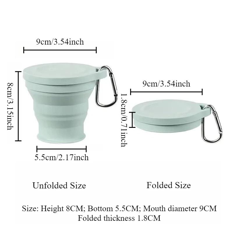 Silicone Collapsible Travel Cup, Foldable Camping Cup,Reusable Portable Drink Cup/Mug for Hiking, Outdoors, Travel