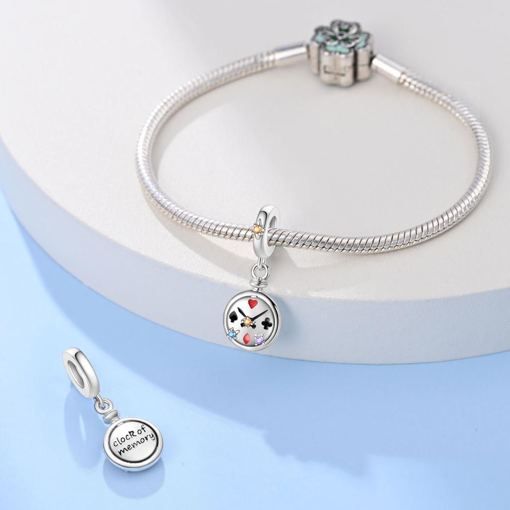 Pendant Charm Bead Copper Fairy Tale Clock Pendant Fit Original Bracelet For Jewelry Making Valentine'S Day Gift