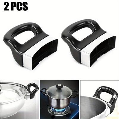2 PEZZI Manici Corti Neri a Foro Singolo di Ricambio per Pentola a Pressione, Vaporiera, Casseruola - Accessori per Utensili da Cucina