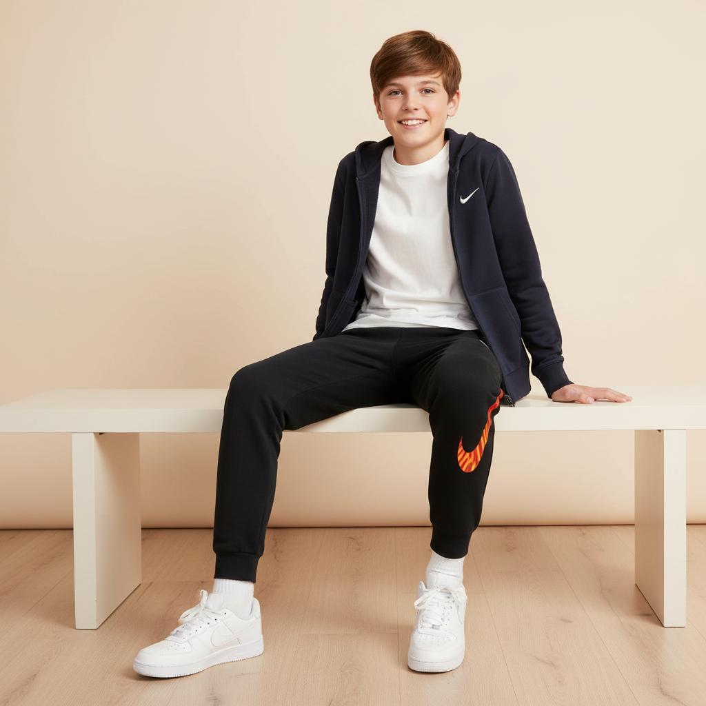 Nike Knitted Sports Pants With Elastic Cuffs And Brand Logo Men Pants Black HV8962010