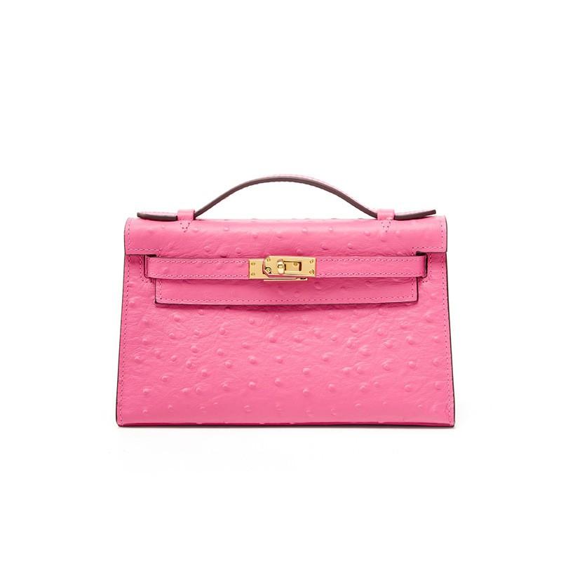 Tasche mit Straußenmuster Handtasche Schultertasche Oberste Schicht Rindsleder Modisch Vielseitig High-End-Design Nische Crossbody