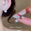 Gold-Plated Zircon Star Ear Clip, No Piercing Needed - High-End Luxury with Pearls