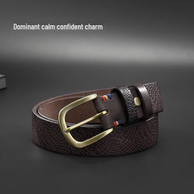 ZIPPO Men's Genuine Leather Pin Buckle Belt