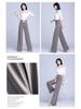 2026 Spring/Summer Women's High-Waisted Wide-Leg Casual Dance Pants - Non-Iron, Side Zip, Straight Leg Design