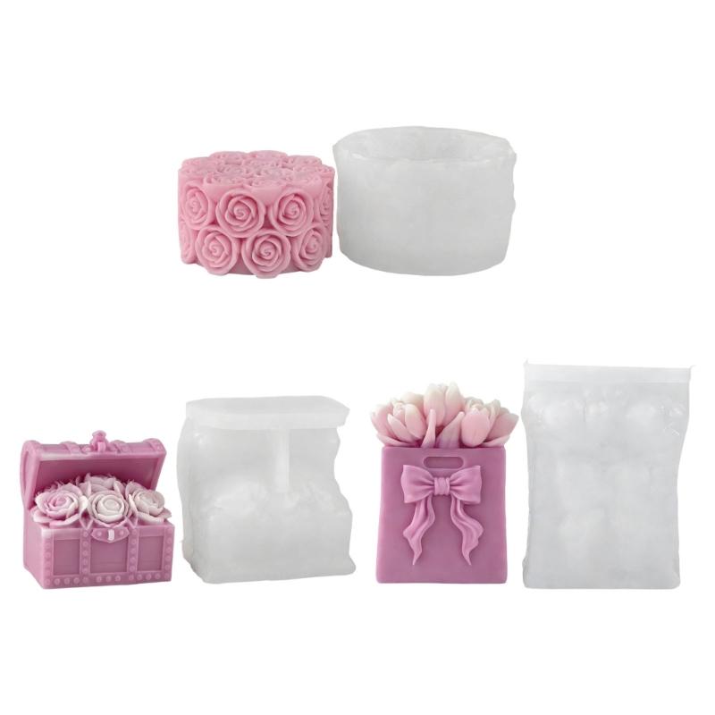 Detailed Rose Designs Silicone Candle Mould For Creating Beautiful Decorative Candle Home