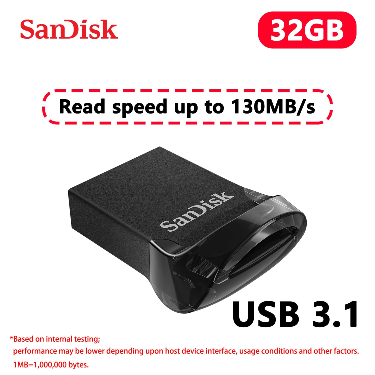 

SanDisk 128GB Ultra Fit USB 3.2 Gen 1 32GB 64GB 256GB 512GB 1TB Flash Drive Mini Pen Drives pen drive high Speed USB 3.1 USB Stick for Computer U Disk 【32GB】