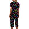 2 Piece Sets For Women Short Sleeve Top And Pants With Pockets Workout Soft  Print Sets