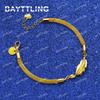 925 Sterling Silver 18K Gold 8 Inches Feather Bracelet For Women Men Fashion Wedding Jewelry Party Gift Accessories