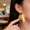 Fairy Tale Mushroom Green Phantom Quartz Drop Earrings With Rose Flower Design For Fashion Women