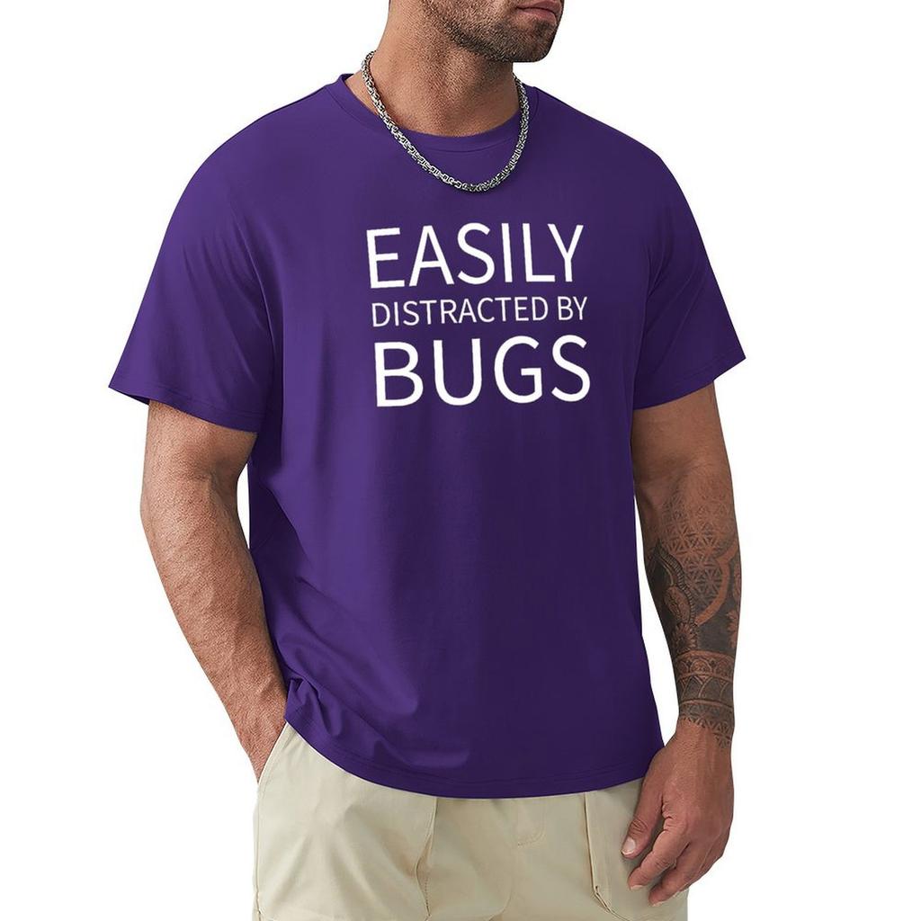 Easily Distracted By Bugs Insect Lover Entomology T-Shirt Blouse Anime T Shirts T-Shirts For Men Cotton