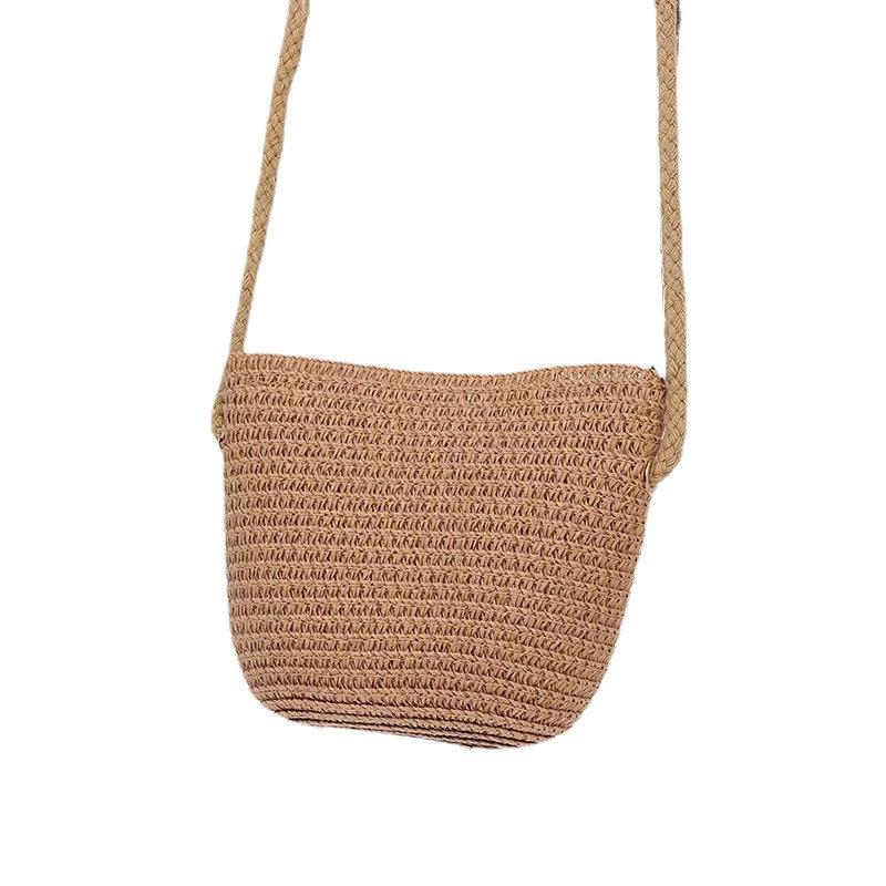 Handmade Straw Bag Women Woven Beach Crossbody Bag Ladies Shoulder Rattan Handmade Knitted Candy Color Small Handbag