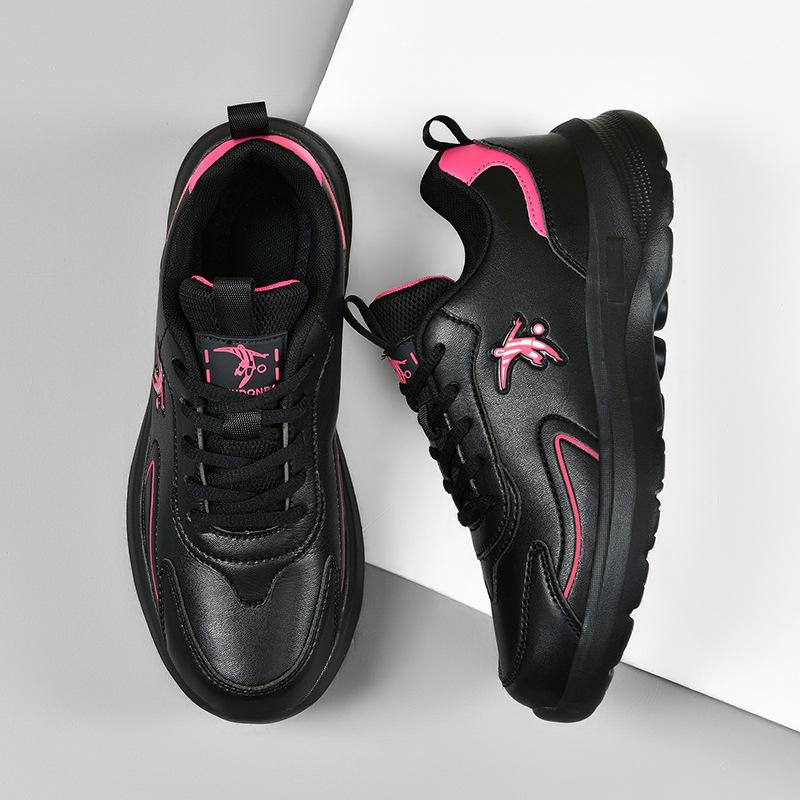 Joni Danlai Sports Women's Shoes Student Feet Soft Leather Surface Waterproof Lightweight Women's Running Shoes Spring and Autumn Brand