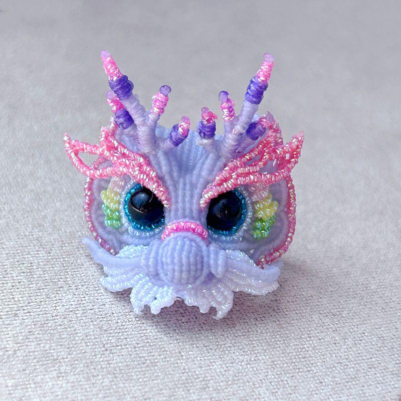 

[Готовое изделие] Плетеные вручную маленькие молочные блоки Дракон Фулун Благословение Аксессуары для крана Подарок на первый год жизни ребенка Можно носить как браслет или ожерелье Light purple