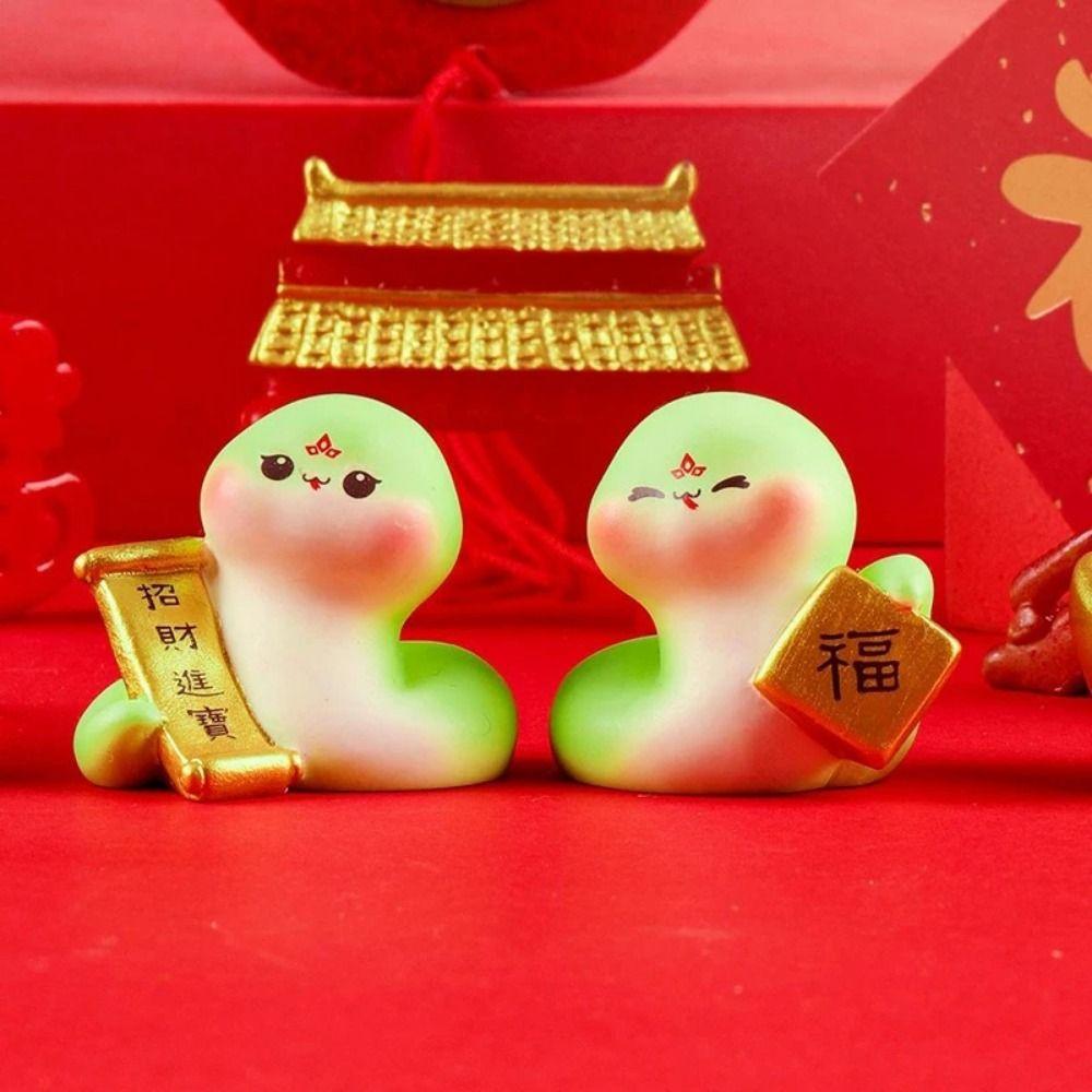 6pcs/set Mini Snake Figurin Chinese Micro Landscape New Year Lucky Snake Ornaments  Snake Year 2025