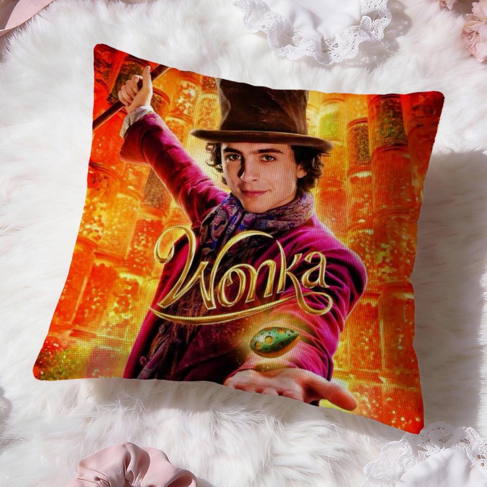 Moive W-Wonka Cushion Cover Premium Comfort Reversible Pillow Cove -Two in One Design for Any Room & Car Interior