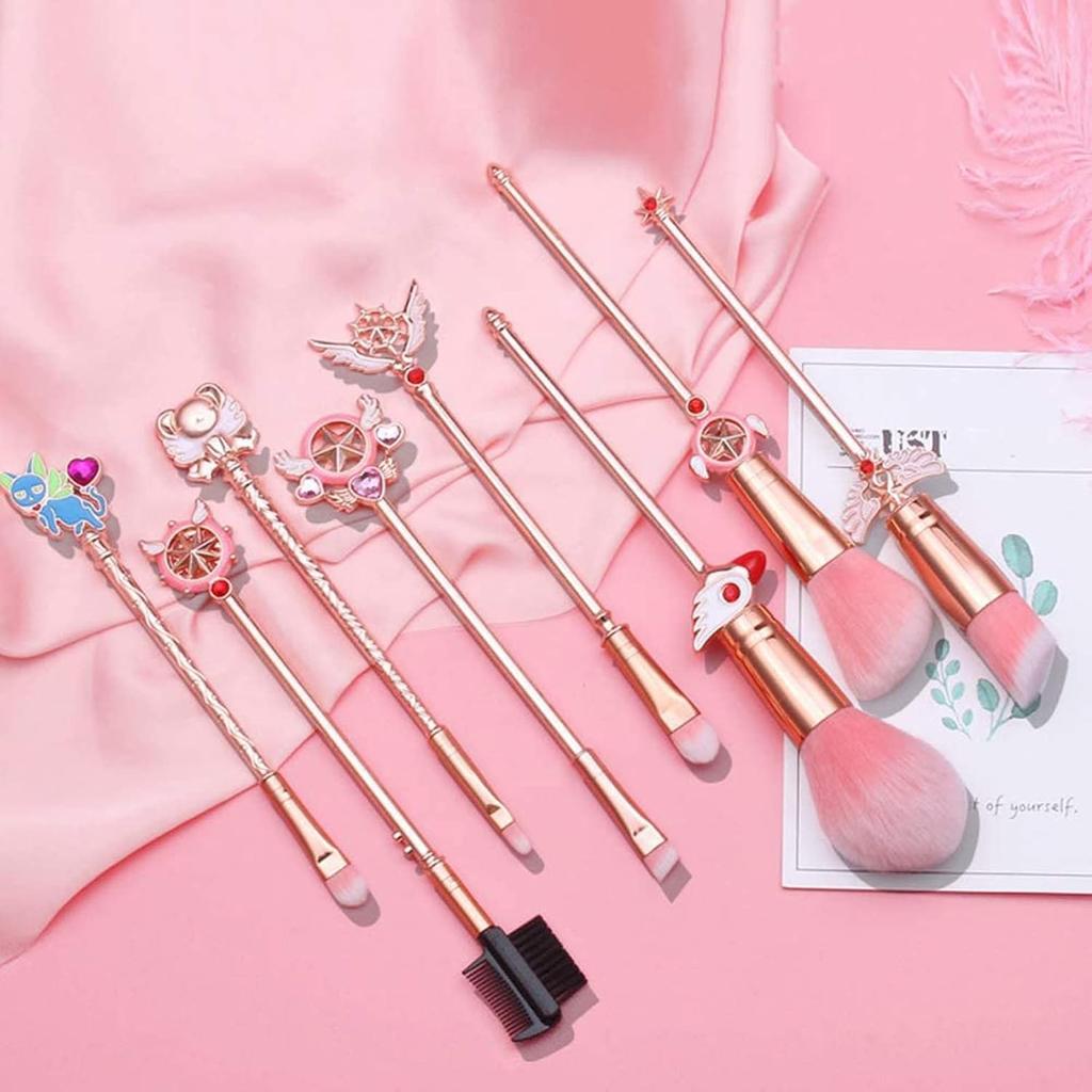 PXLAATY Sailor Moon Makeup Brush Soft Fiber Popular and Cute Makeup Brush Suitable for Sensitive Cardcaptor Pretty Guardian Makeup Brushes 8-Piece