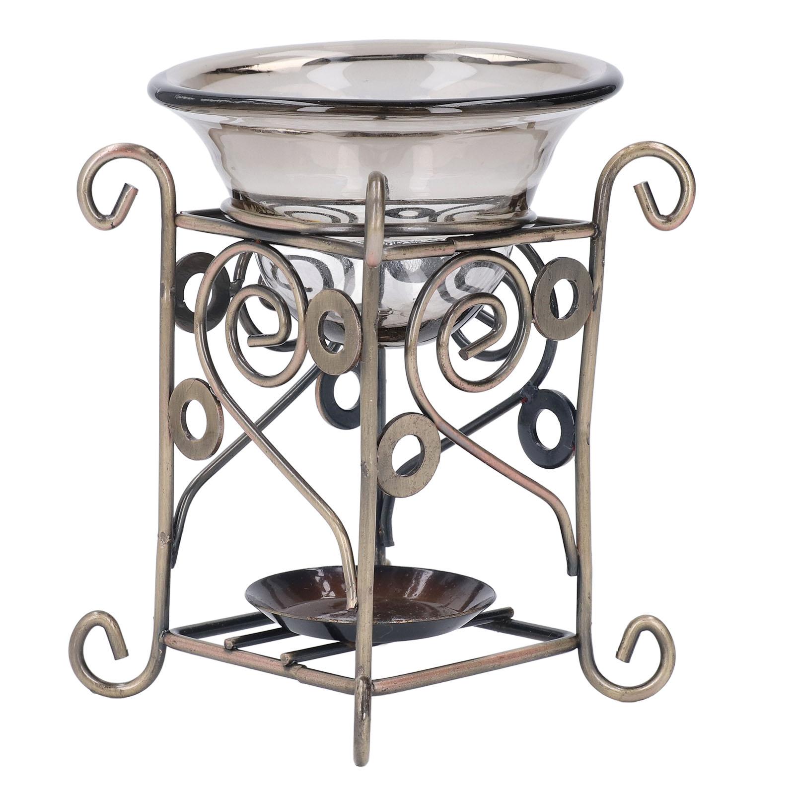 

Aromatherapy Burner Iron Glass Essential Oil Diffuser Burner Fragrant Oil Warmer Home Decoration