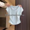 Plus Size Women's Wine Red V-Neck Long Sleeve Base Layer Top - Chic Slimming Autumn Innerwear